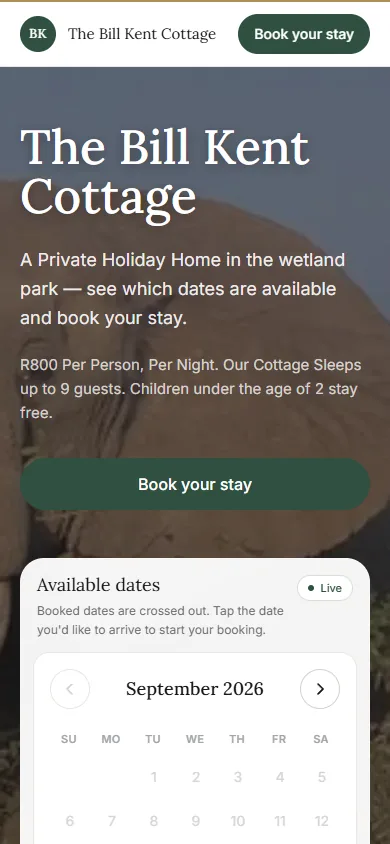 Homepage on a phone